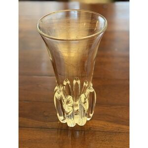 Signed‎ Steuben Crystal Lotus Vase George Thompson #7914 Vintage Art Glass 9.75"
